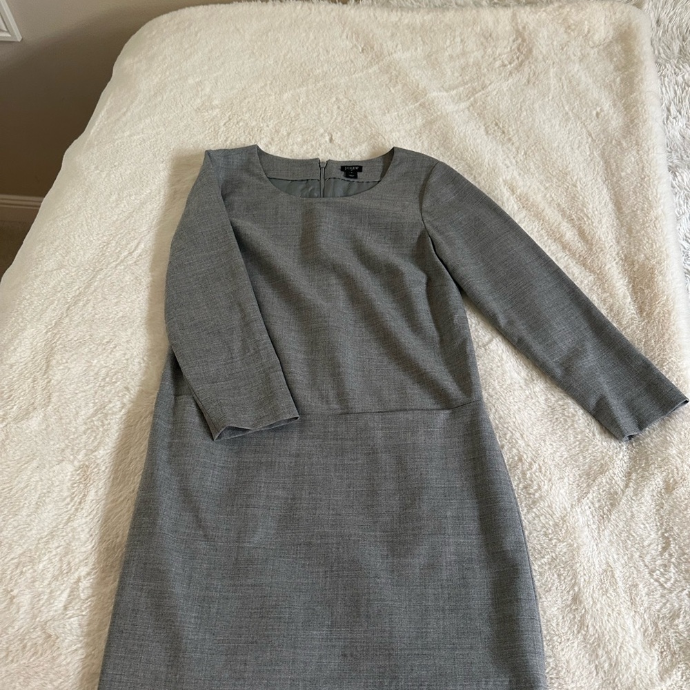 J. Crew Gray Long Sleeve Sheath Dress for Work